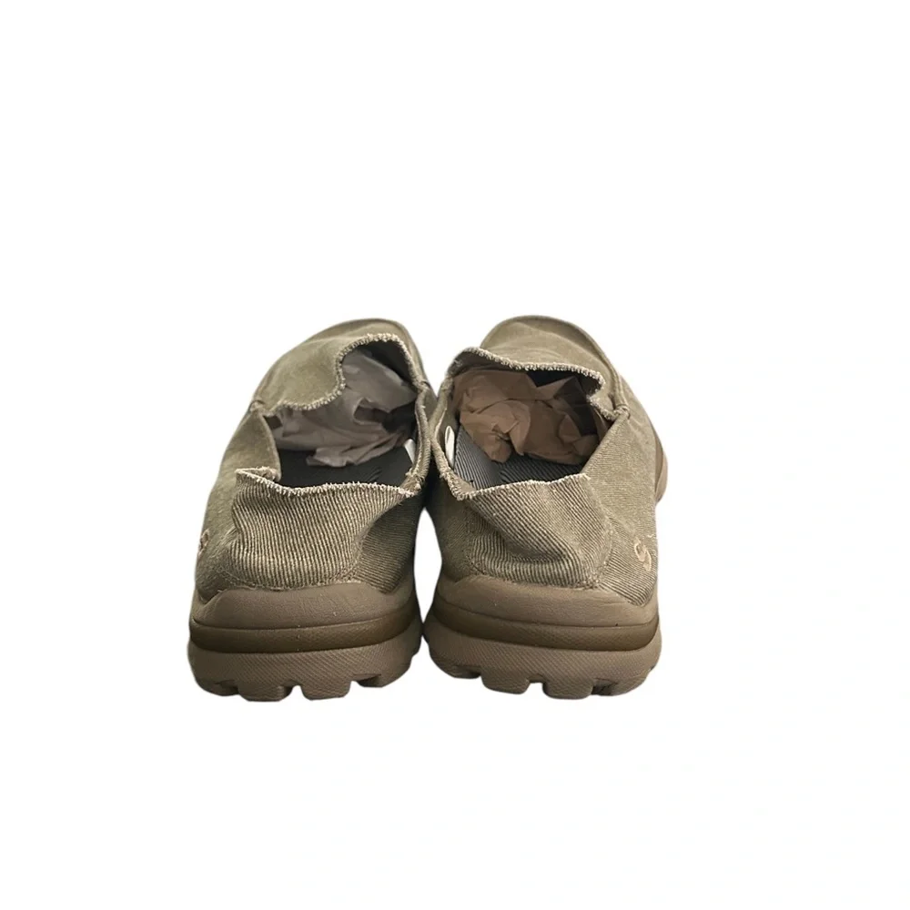 Skechers Men’s Slip-On Canvas Boat Shoes in Khaki